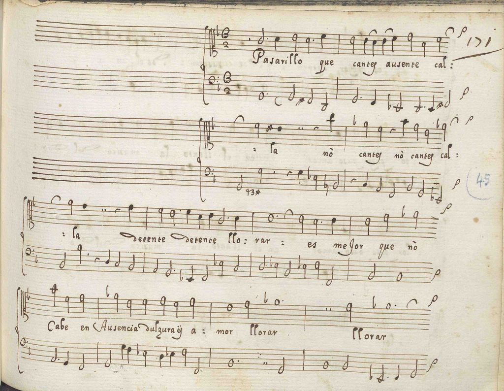 Folio del B-Bc Ms. 15321 con el comienzo del tono de Galán